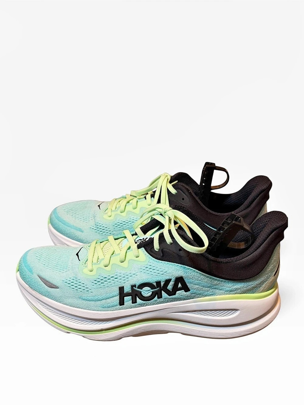 Hoka Bondi 9 Men’s Athletic Sneakers Blue & Green US 13D Running Shoes